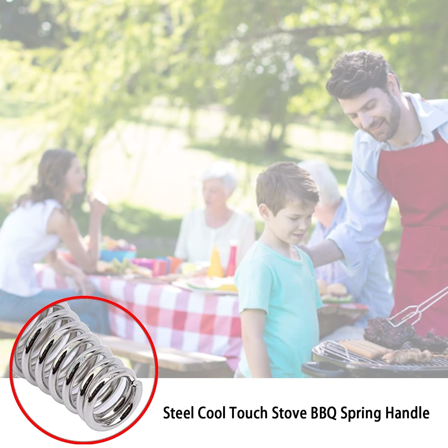 4Pcs Stainless Steel Bbq Spring Handles Cool Touch Stove Heavy Duty Barbecue Smoker, Grill, Stove, Bbq Pit Handles